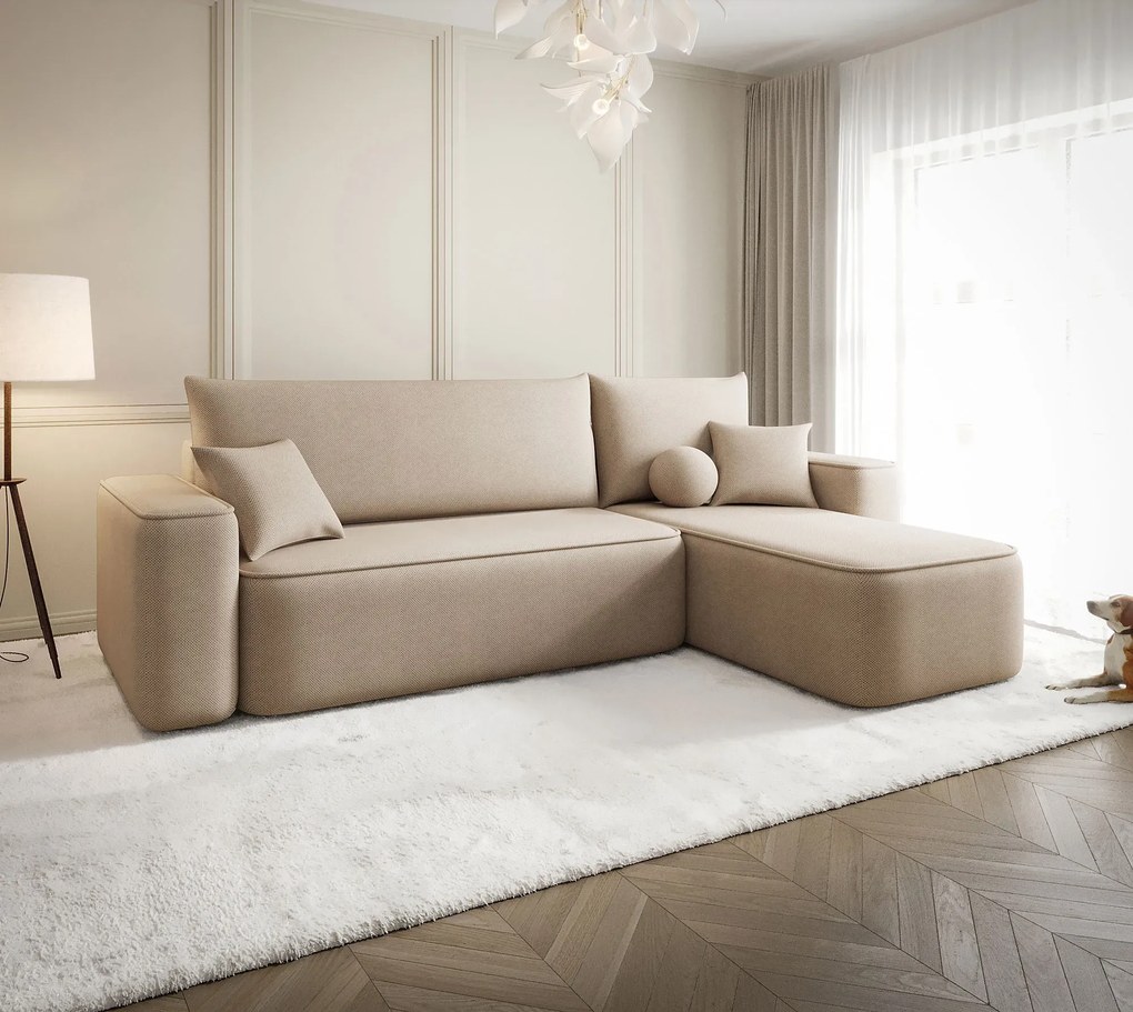 Ciemnobeżowy narożnik rozkładany F9-C58