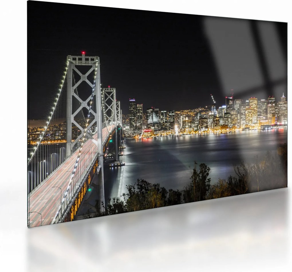 Obraz na szkle - Brooklyn Bridges i Nowy Jork (70x50 cm)