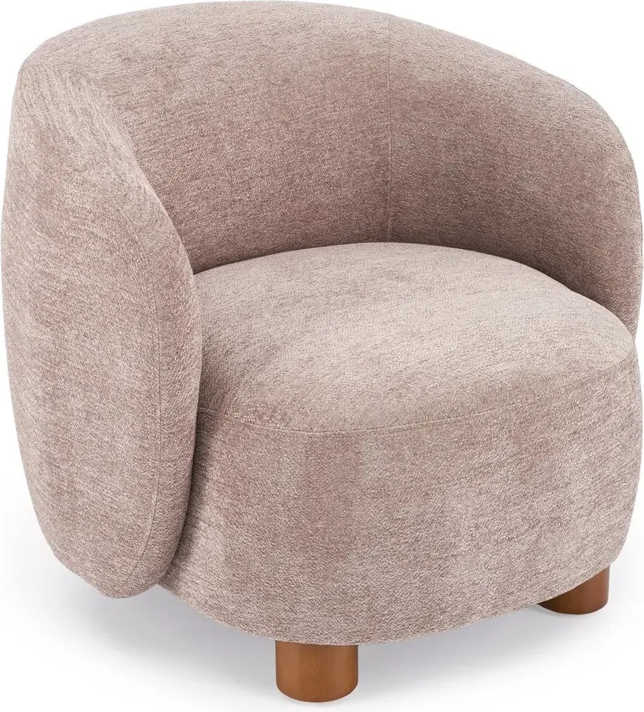 Beżowy drewniany fotel wypoczynkowy do salonu F6-T59