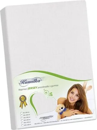 Bellatex Prześcieradło jersey na wysoki materac Kamilka biały, 180 x 200 cm
