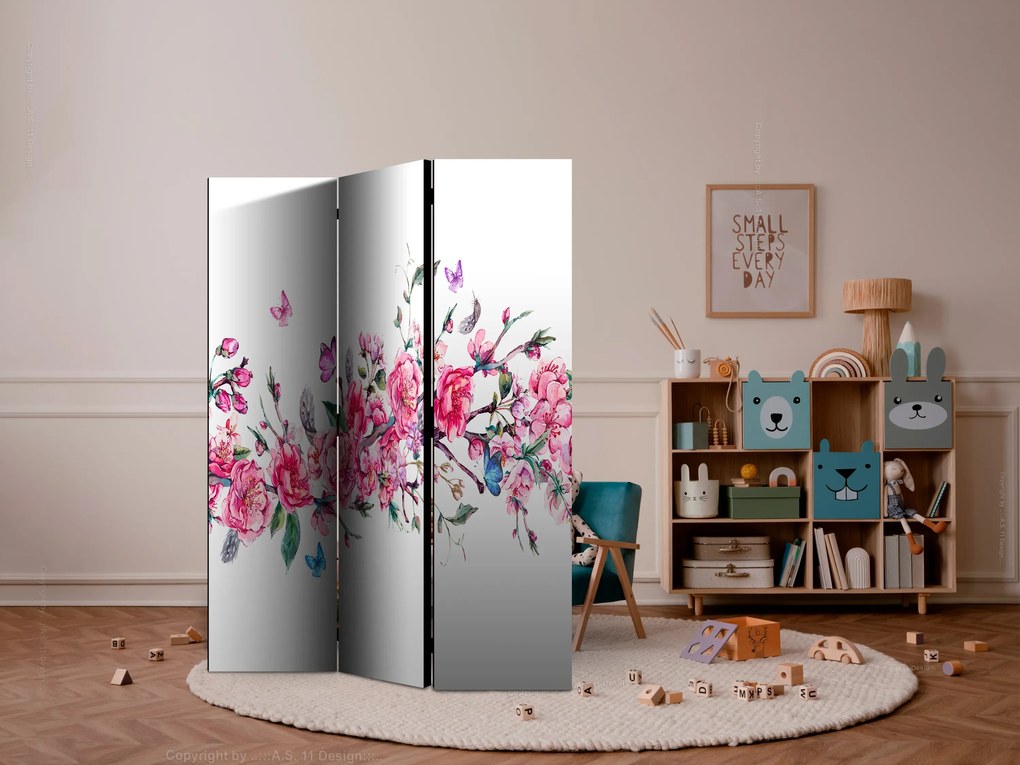 Parawan dwustronny Orient 135x172 cm 3-częściowy szary ARTGEIST B