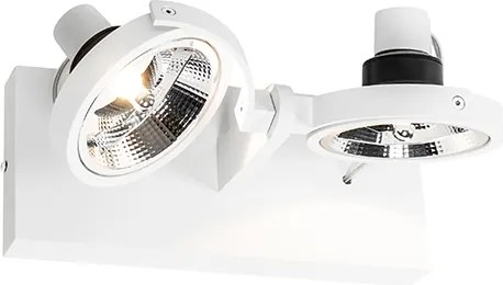 Nowoczesny reflektor biały 2-światłowy - Master 111