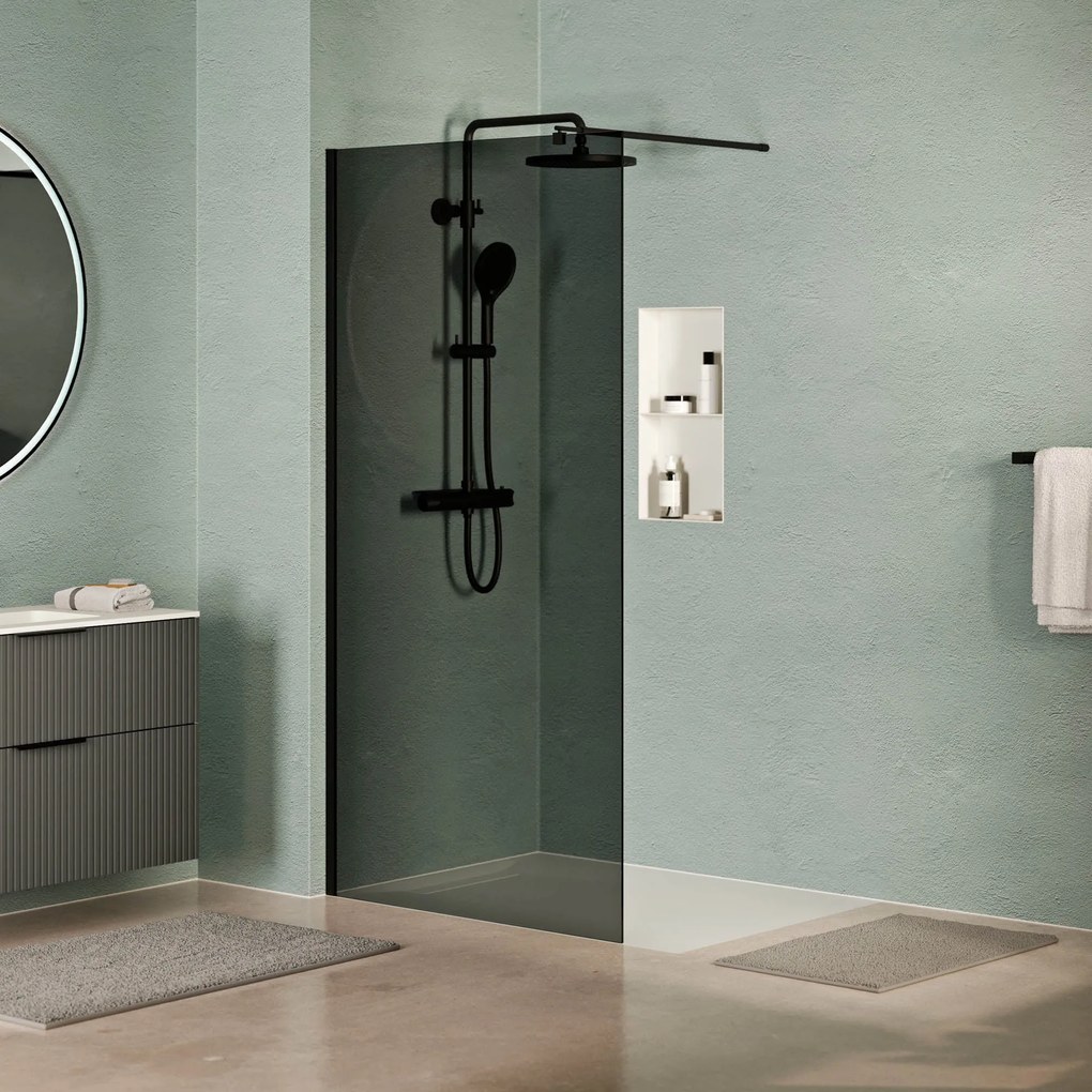 Walk-In Dusche EIRA - Grauglas 8 mm und 10 mm