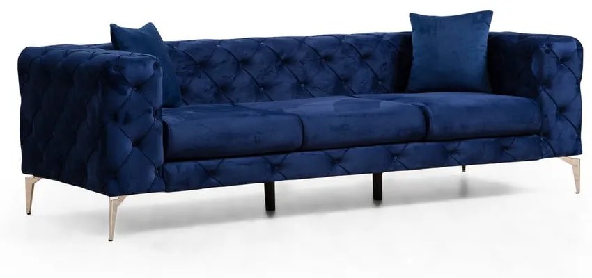 Ciemnoniebieska aksamitna sofa 237 cm Como – Artie