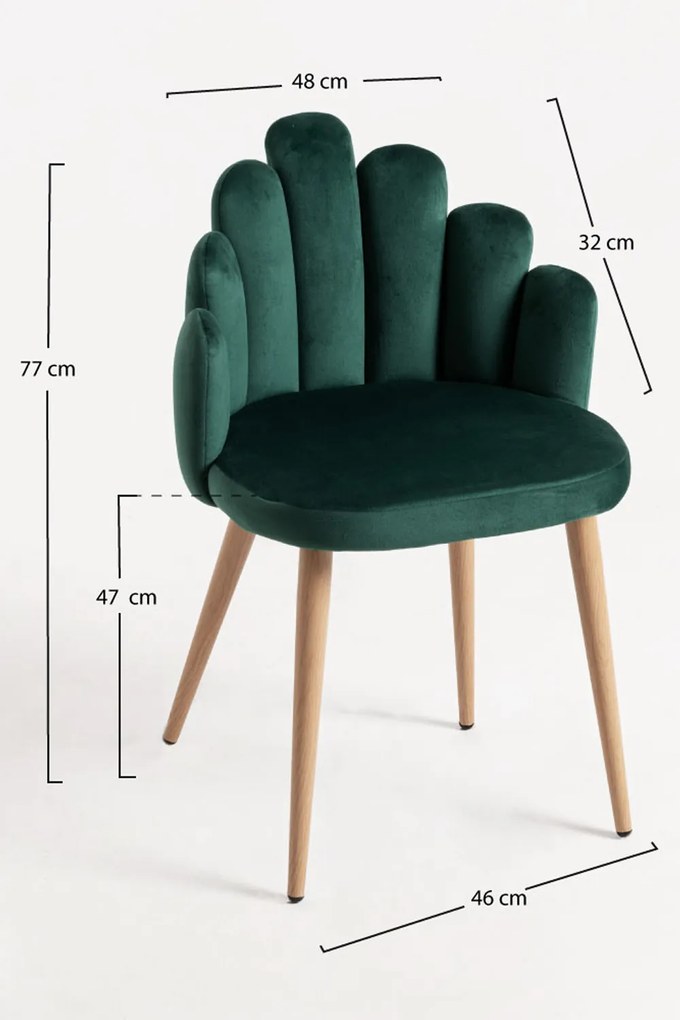 Zestaw 4 Krzese Hand Aksamitne