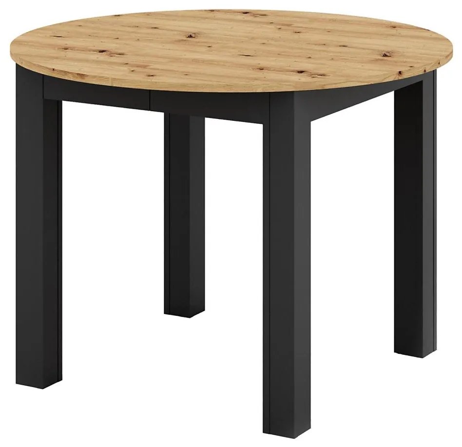 Rozkładany stół jadalny WILY dąb artisan/czarny