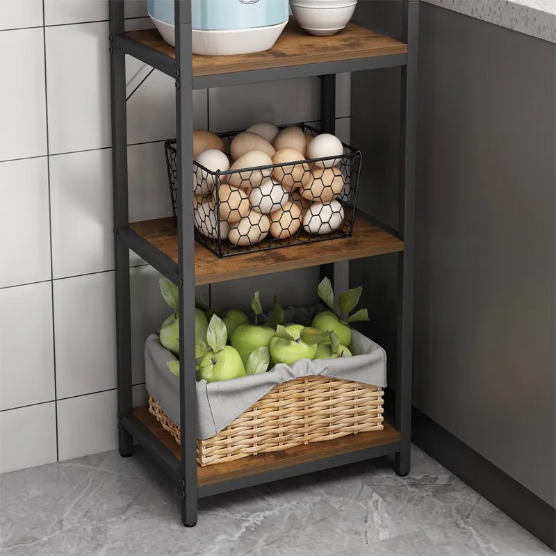 Szafka magazynowa w stylu industrialnym – 154 x 40 x 30 cm, 5 półek, styl loftowy, MDF i metal