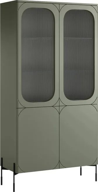 Witryna Sonatia 100 cm czterodrzwiowa - oliwka