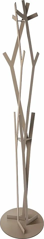 Wieszak na ubrania Uty Ø30x178 cm z żelaza, wolnostojący, minimalistyczny nowoczesny design do przedpokoju, gabinetu lub biura, made in Italy, beżowy