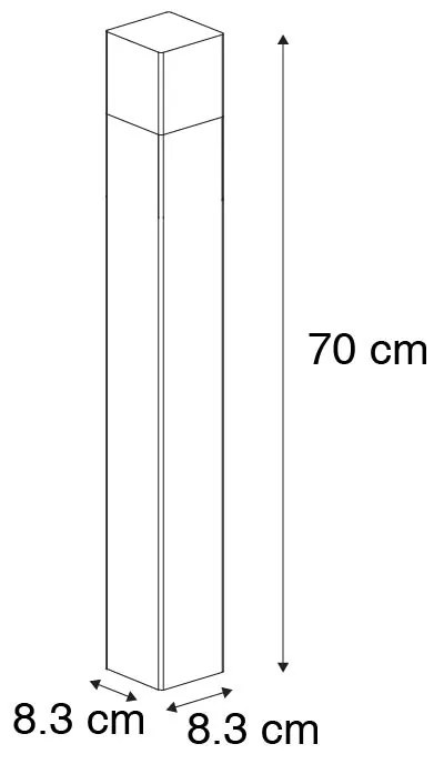Zewnetrzna Stojąca lampa zewnętrzna czarna 70 cm IP44 z dymionym szkłem - Denmark Nowoczesny Oswietlenie zewnetrzne