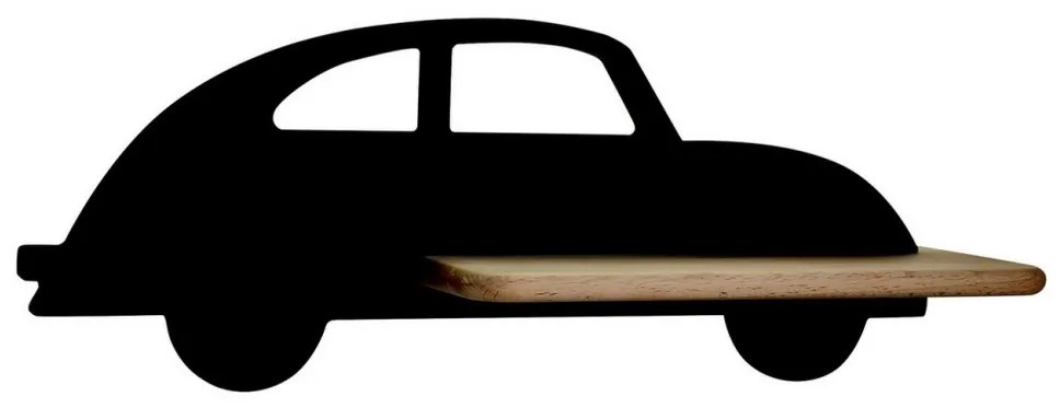 LED dziecięca lampa ścienna z półką CAR LED/5W/230V czarno-drewniana