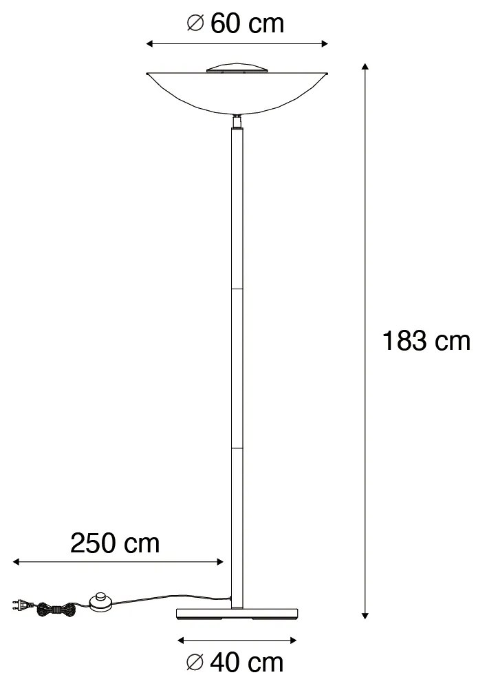 Industrialna lampa podłogowa czarna ze złotym wnętrzem 60 cm - MagnaxPrzemysłowy Oswietlenie wewnetrzne