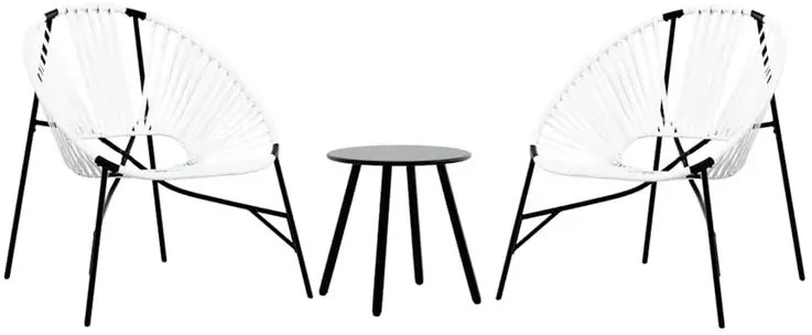 Zestaw biało-czarny krzeseł ze ogrodowych stolikiem E2-E95