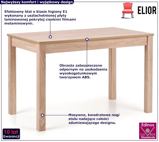 Skandynawski stół w kolorze dąb sonoma Dagna 17X