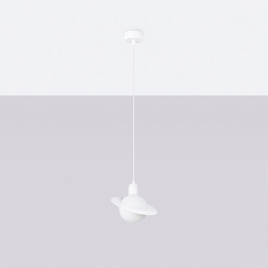 Lampy wiszące nowoczesny Gloxo, stal - 1 źródło światła 4000K - L.20 x H.125 cm - biały