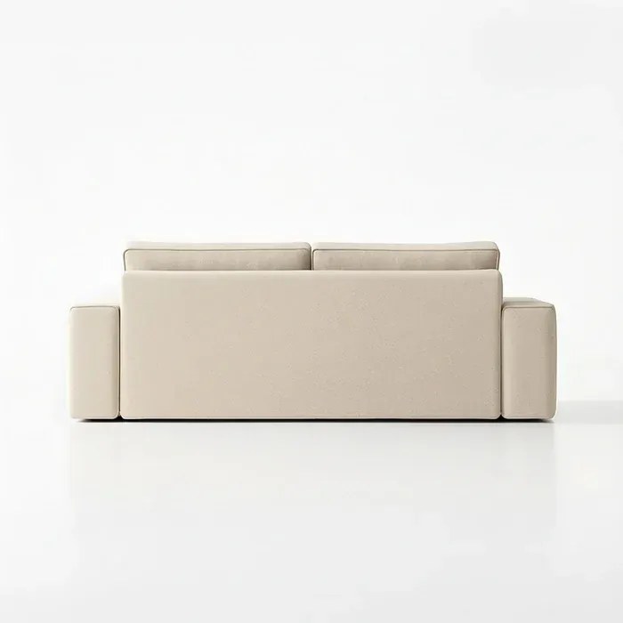 Sofa z Funkcją Spania CAMELIA Kremowa Boucle Japandi