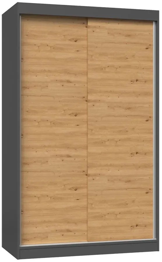 Szafa z drzwiami przesuwnymi antracyt + dąb artisan 120 cm A9-L69