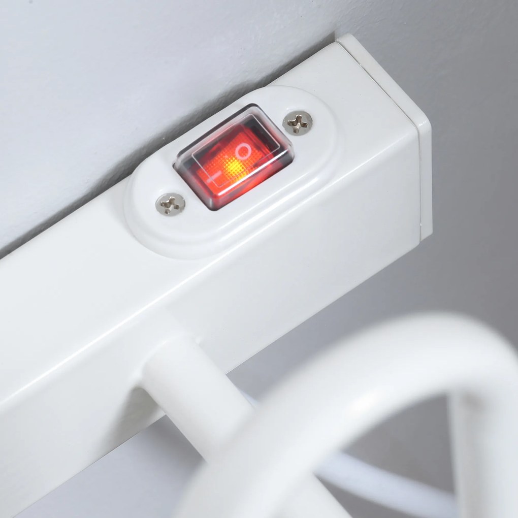 HOMCOM Suszarka do Butów, Elektryczna, Do 55° C, Montaż Ścienny, Stal, Biała, 76 x 13 x 17 cm