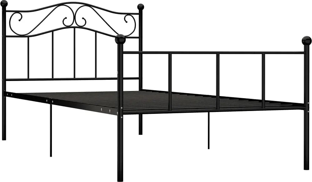 Czarne loftowe metalowe łóżko 90x200 cm P7-N13