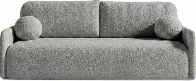 Sofa VENI Rozkładana Dwuosobowa Ciemnoszara Boucle Japandi