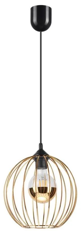 Lampa wisząca ZOYA 1xE27/60W/230V złota na lince