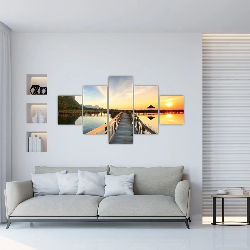 Obraz drewnianego molo (125x70 cm)