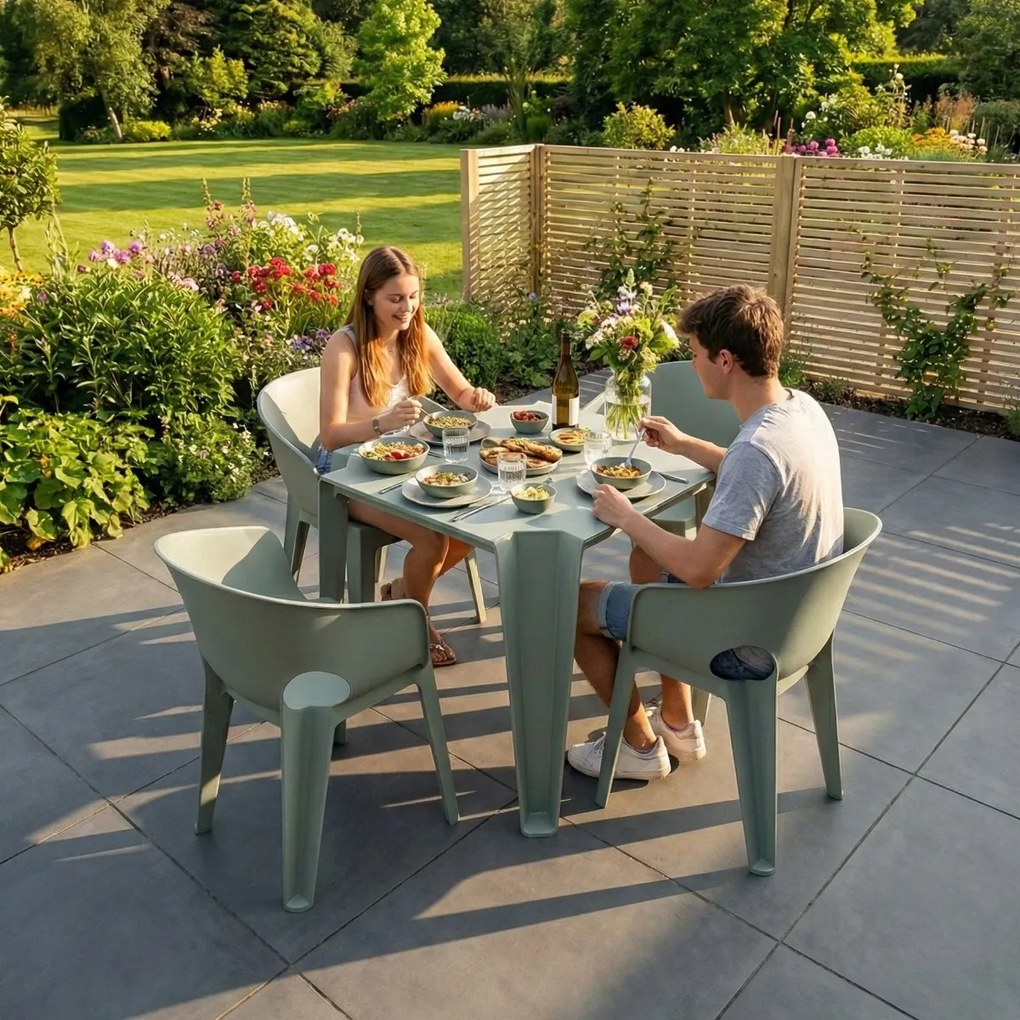 Plastikowe krzesło do ogrodu Premo Six z podłokietnikami