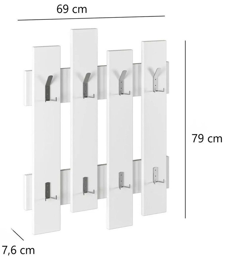 Wieszak ścienny Wave White