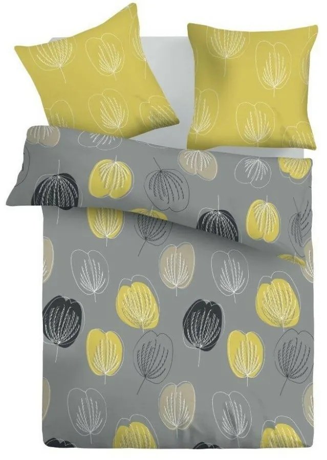 Kvalitex Pościel bawełniana Grace szary, 140 x 200 cm, 70 x 90 cm