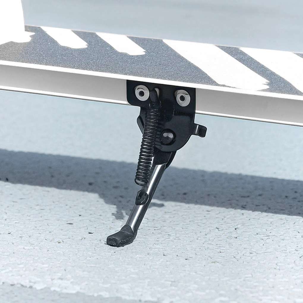 AIYAPLAY Hulajnoga dziecięca, podwójne hamulce, metalowa rama, podpórka, składana, 3-8 lat, Weiß