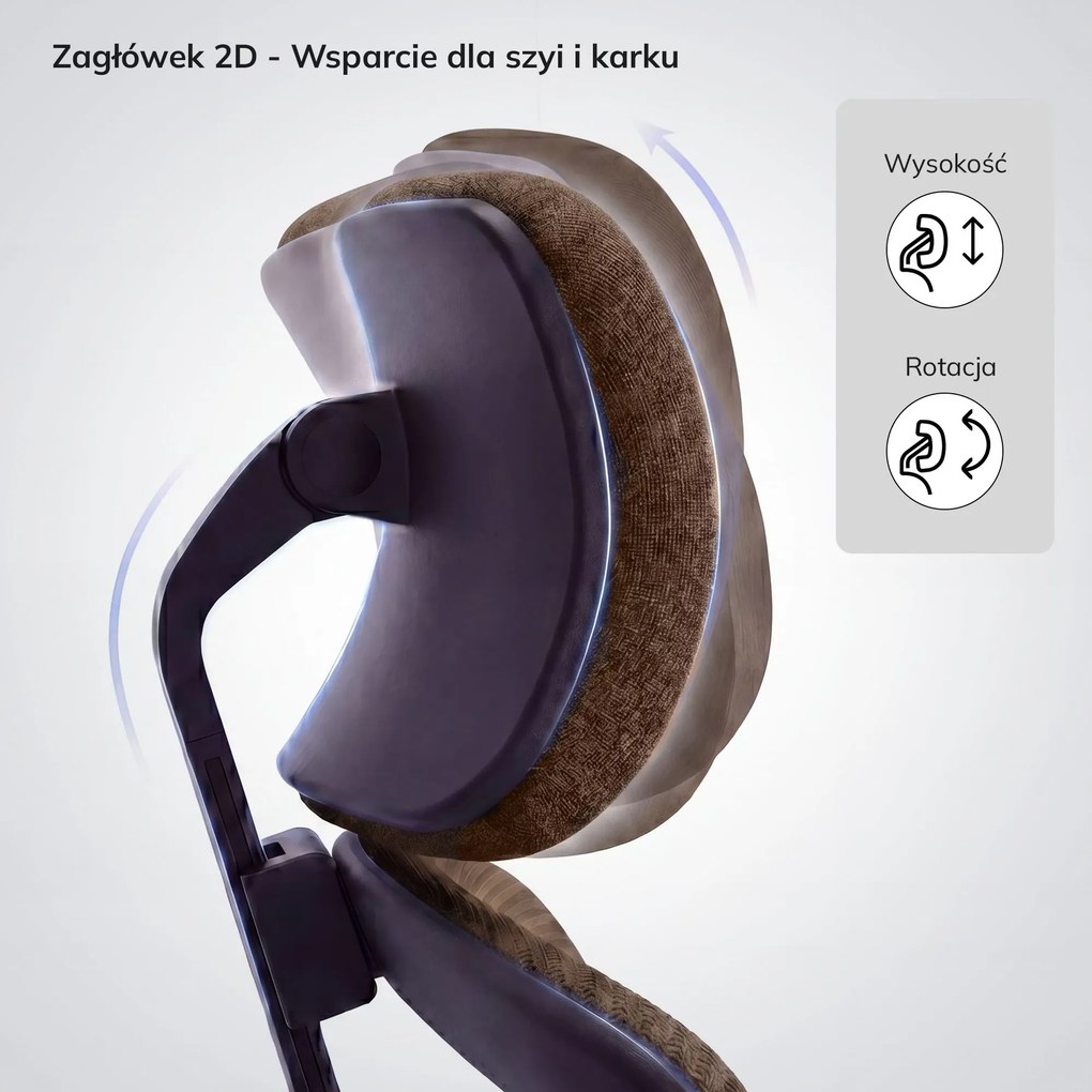 Fotel biurowy ergonomiczny brązowy: AXIS