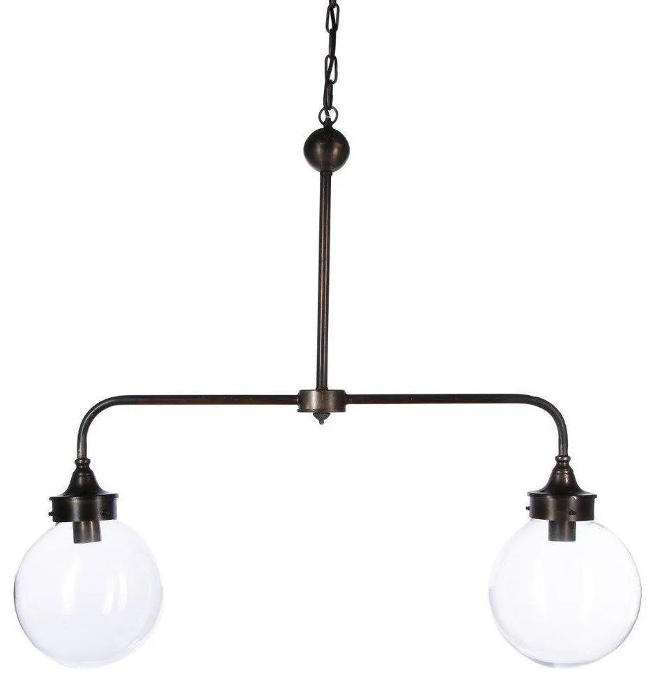 Podwójna lampa sufitowa - metal, szkło 103 x 25 x 193 cm