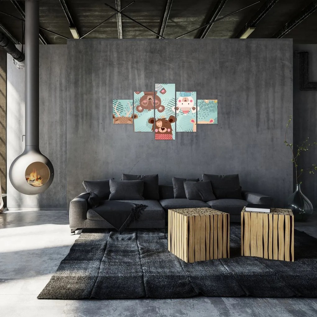 Obraz - Wesołe niedźwiadki (125x70 cm)