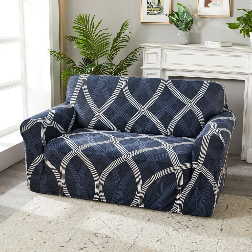 4Home Pokrowiec elastyczny na kanapę Elegant niebieski, 190-230 cm + poszewka na poduszkę gratis, 190-230 cm