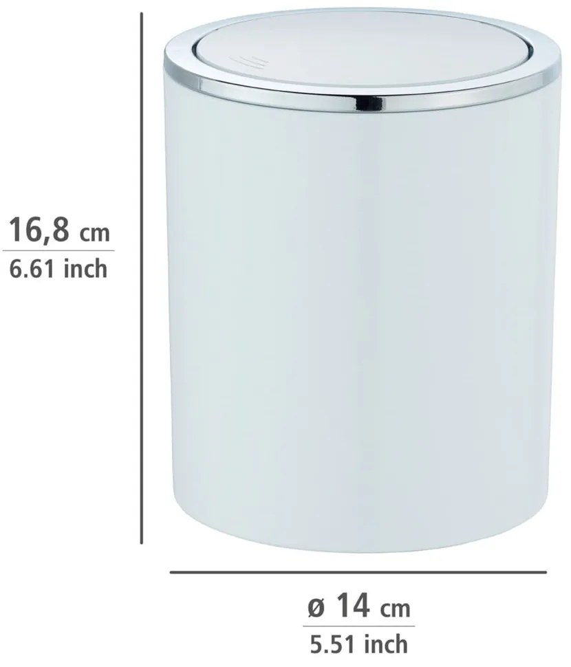 Biały kosz na śmieci Wenko Inca, 2 l