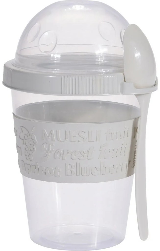 EH Kubek do jogurtu z łyżeczką, 600 ml,plastikowy, mix kolorów