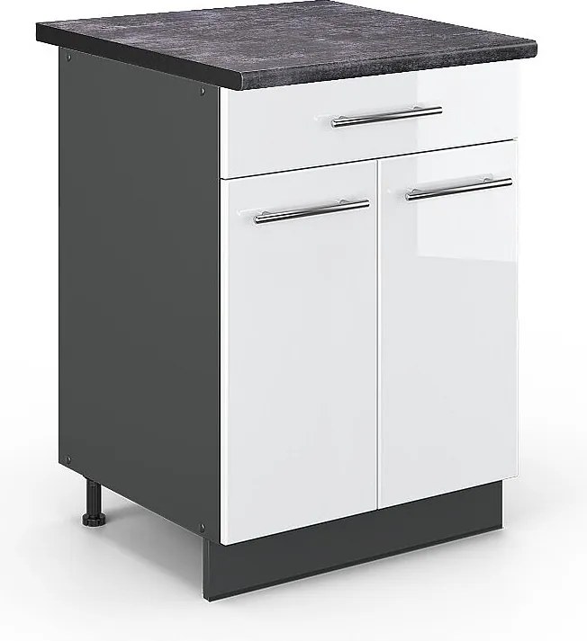 Szafka dolna do kuchni biały wysoki połysk 60x60x82 fame-line
