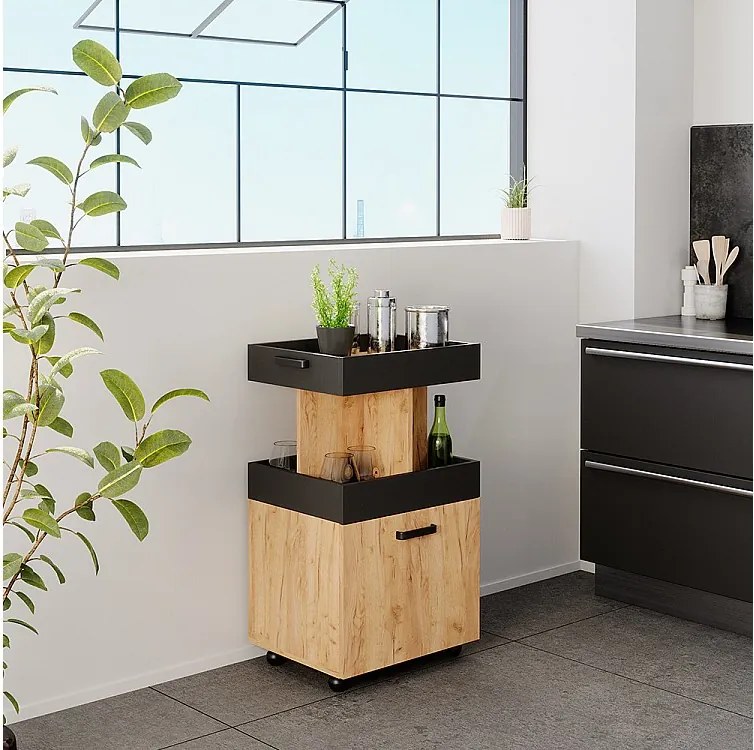 Pojemnik na rolkach złoty dąb energetyczny 50x41x88.6