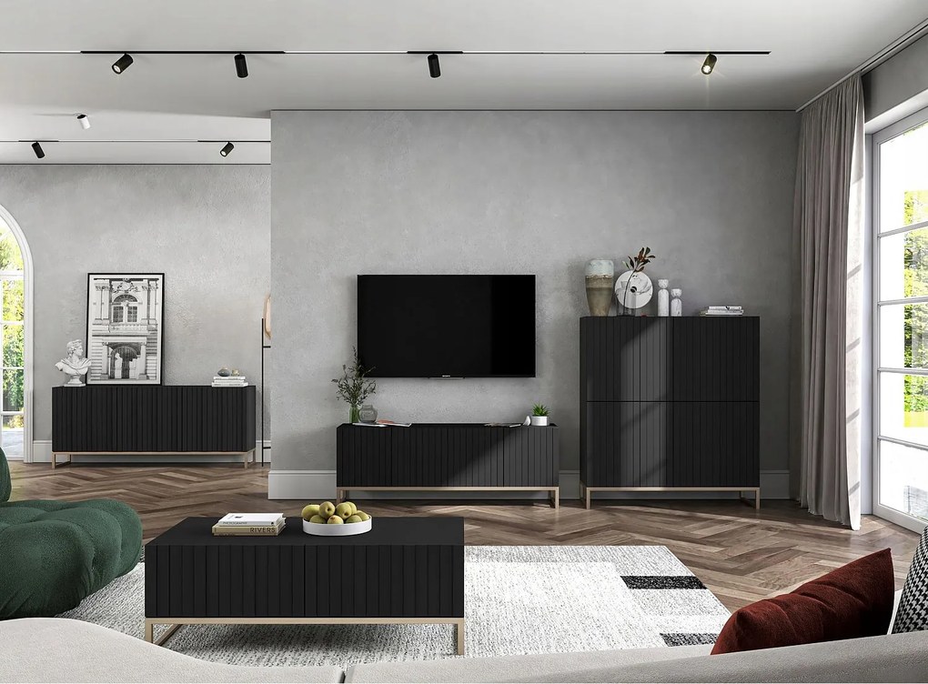 Komoda TAL 3D 168 czarna mat