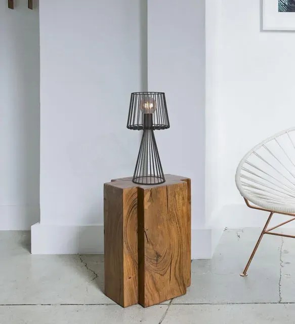 Czarna druciana lampa stołowa w stylu loft - S566 W0-F14