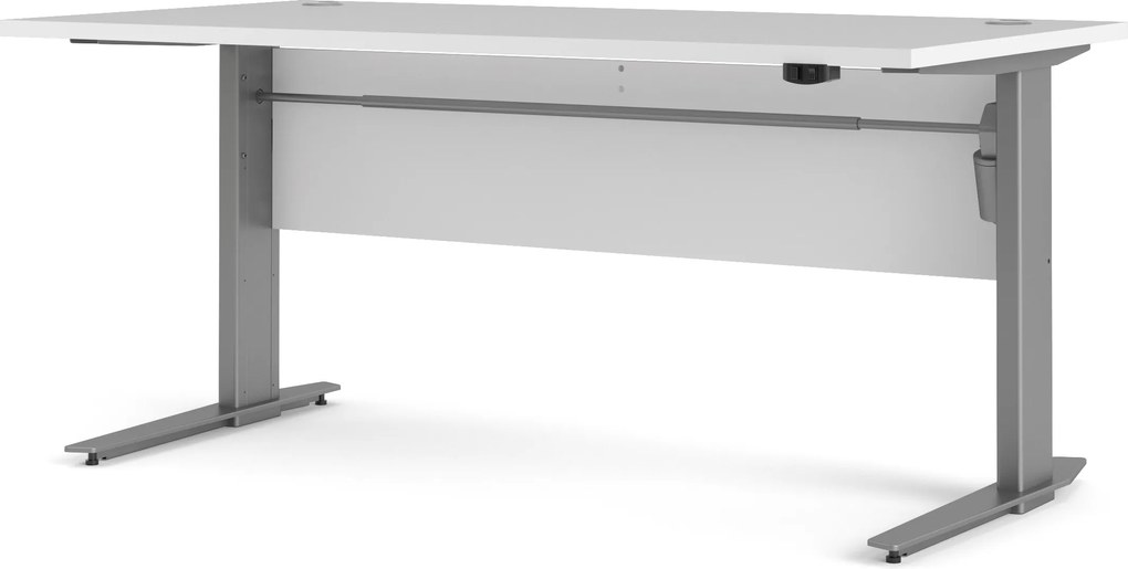 Biurko z regulacją wysokości Prima biały 150 szare nogi