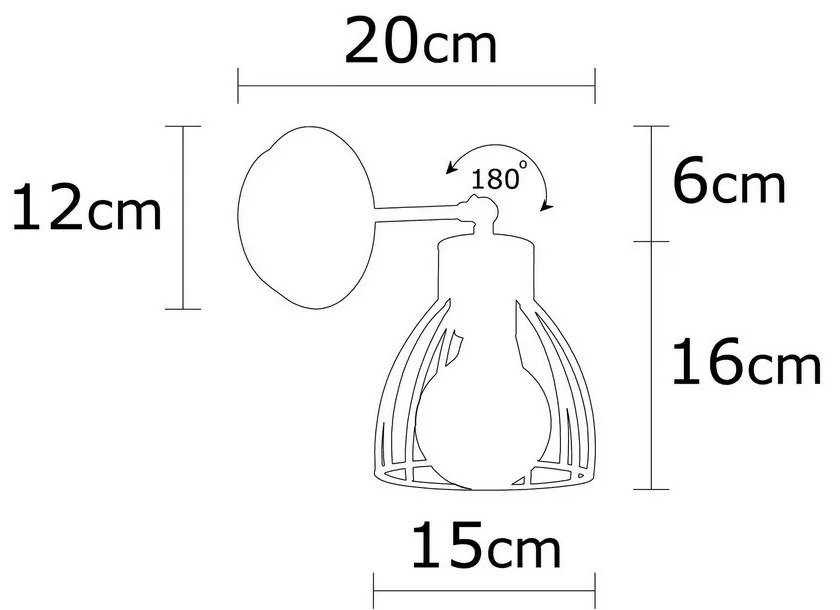 Kinkiet lampa ścienna Kemah - N-1238, czarny /brązowy