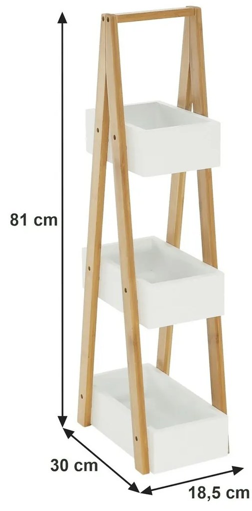Bambusowy regał Vego, 30 x 18,5 x 81 cm