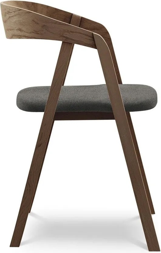 Szary fotel jadalniany z litego drewna Erika – Makamii