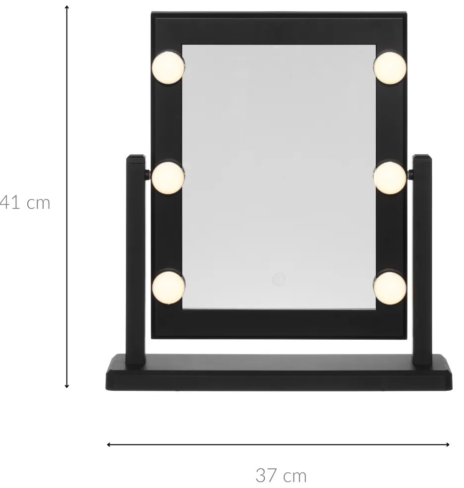 Lustro do makijażu z lampkami LED, 37 x 41 cm