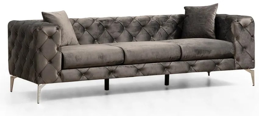 Ciemnoszara aksamitna sofa 237 cm Como – Balcab Home