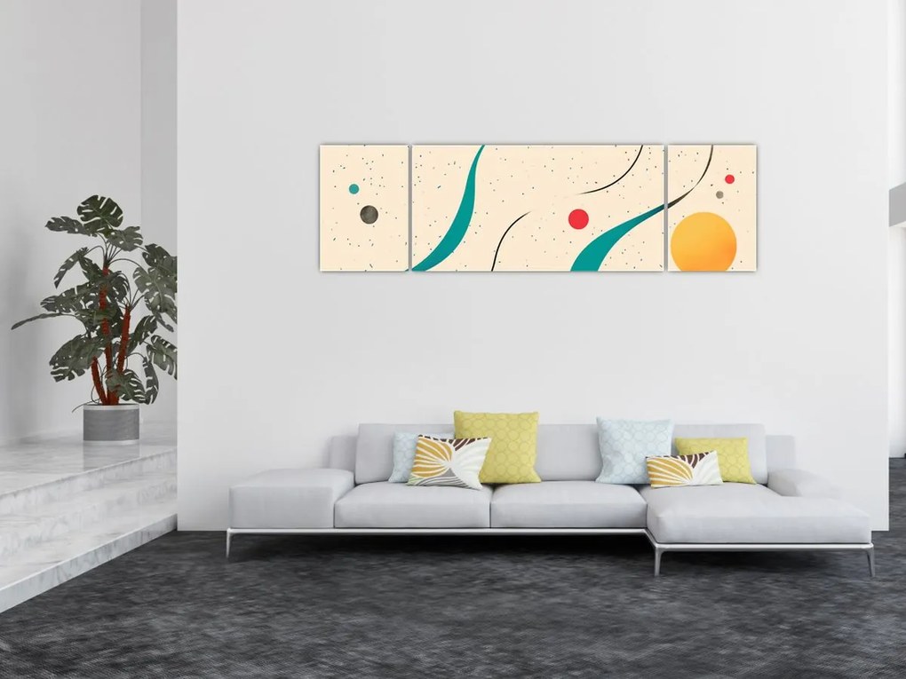 Obraz - Minimalistyczna kolorowa ilustracja (170x50 cm)