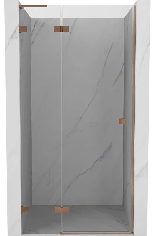 Mexen Lunar L drzwi prysznicowe uchylne lewe 90 cm, transparent, miedź szczotkowana - 834L-090-000-65-00-L