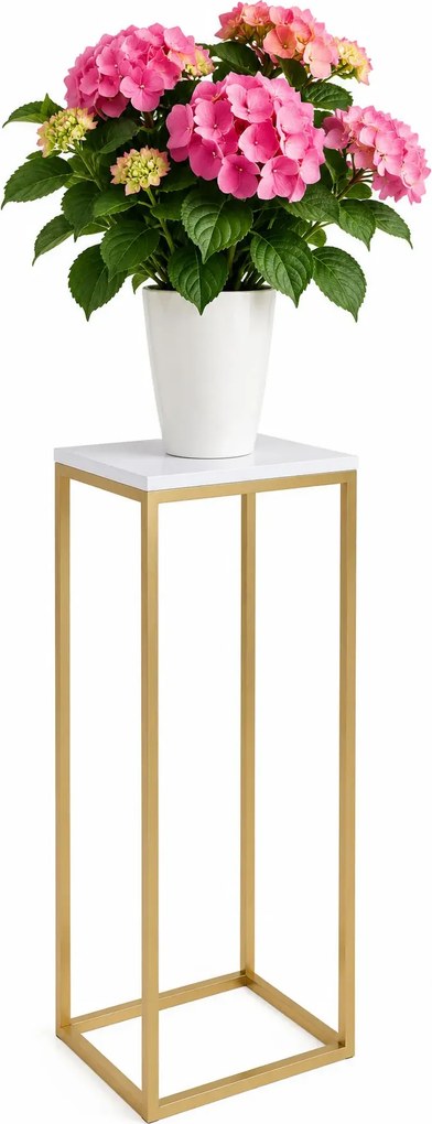 Wysoki stojak na kwiaty złoty + biały L5-M13