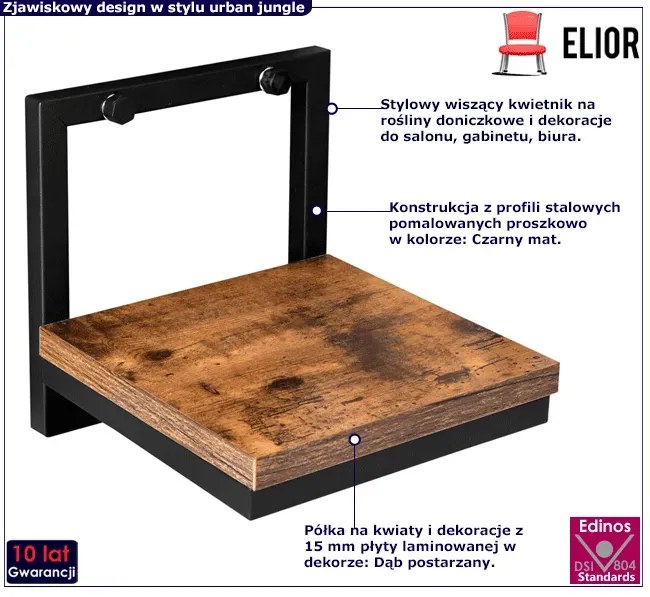 Loftowy wiszący kwietnik - Horus 3X